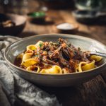 Leftover Beef Osso Buco Served Over Pappardelle Pasta