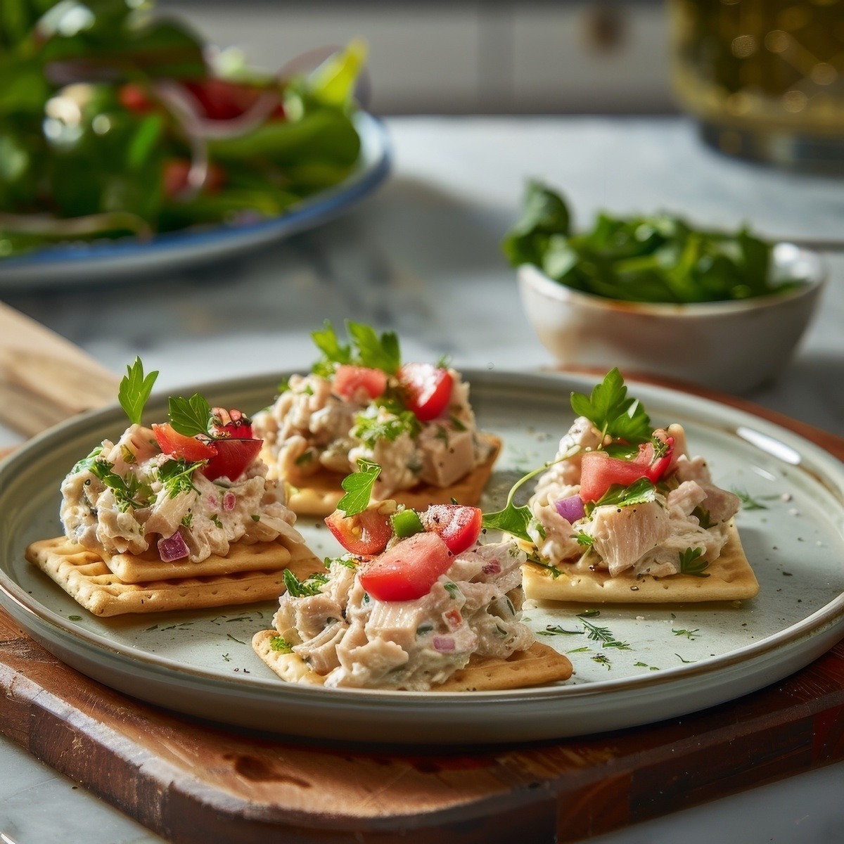 Tuna Salad on Saltine Cracker