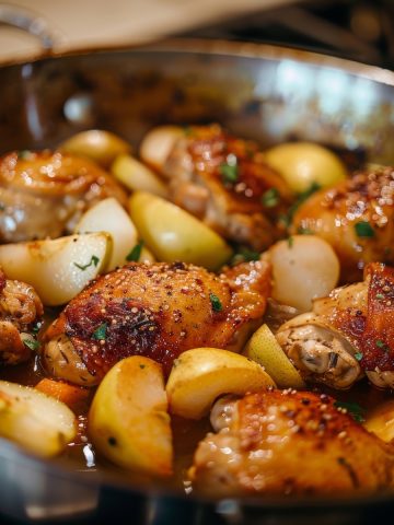 Braised Chicken with Apples and Pears Recipe