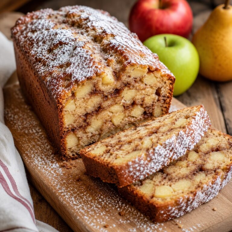 Sliced apple pear cake