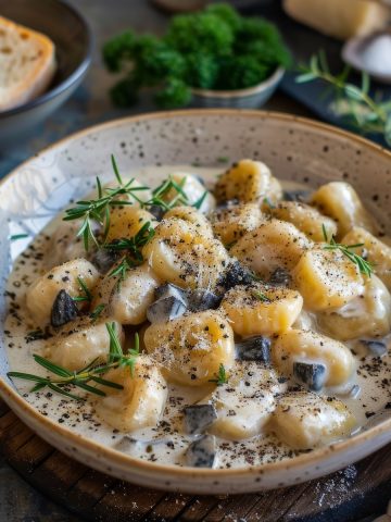 Ricotta Gnocchi with Black Truffle Sauce Recipe