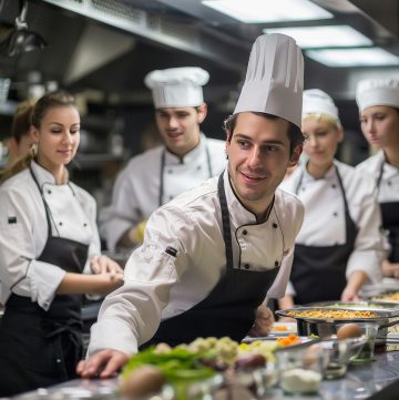 Culinary Teacher with Students