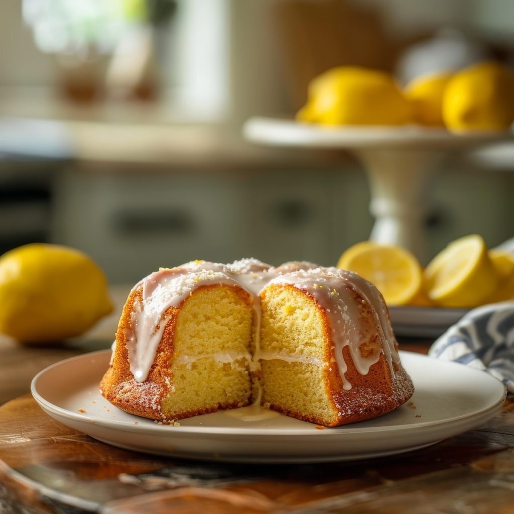 Glazing a Lemon Cake