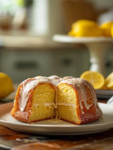 Glazing a Lemon Cake