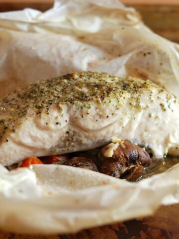 fish in parchment paper