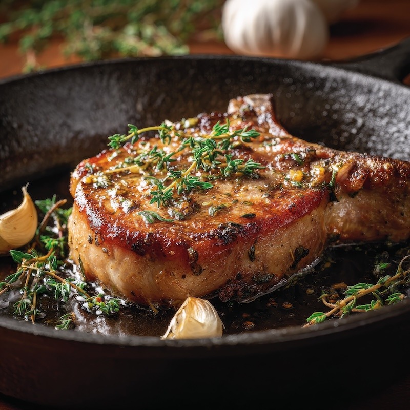 Floured Pork Chop After Pan Frying
