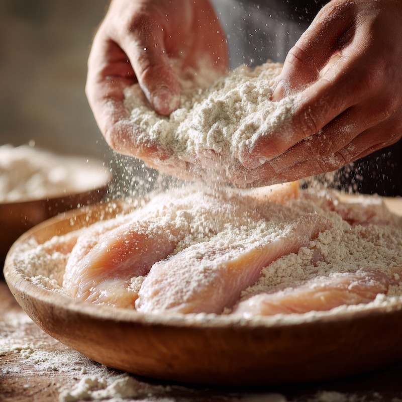 Flouring Chicken Before Cooking