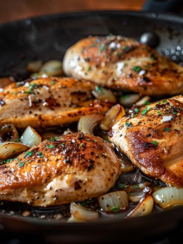 Chicken Breasts Sauteed with Onion and Garlic Recipe