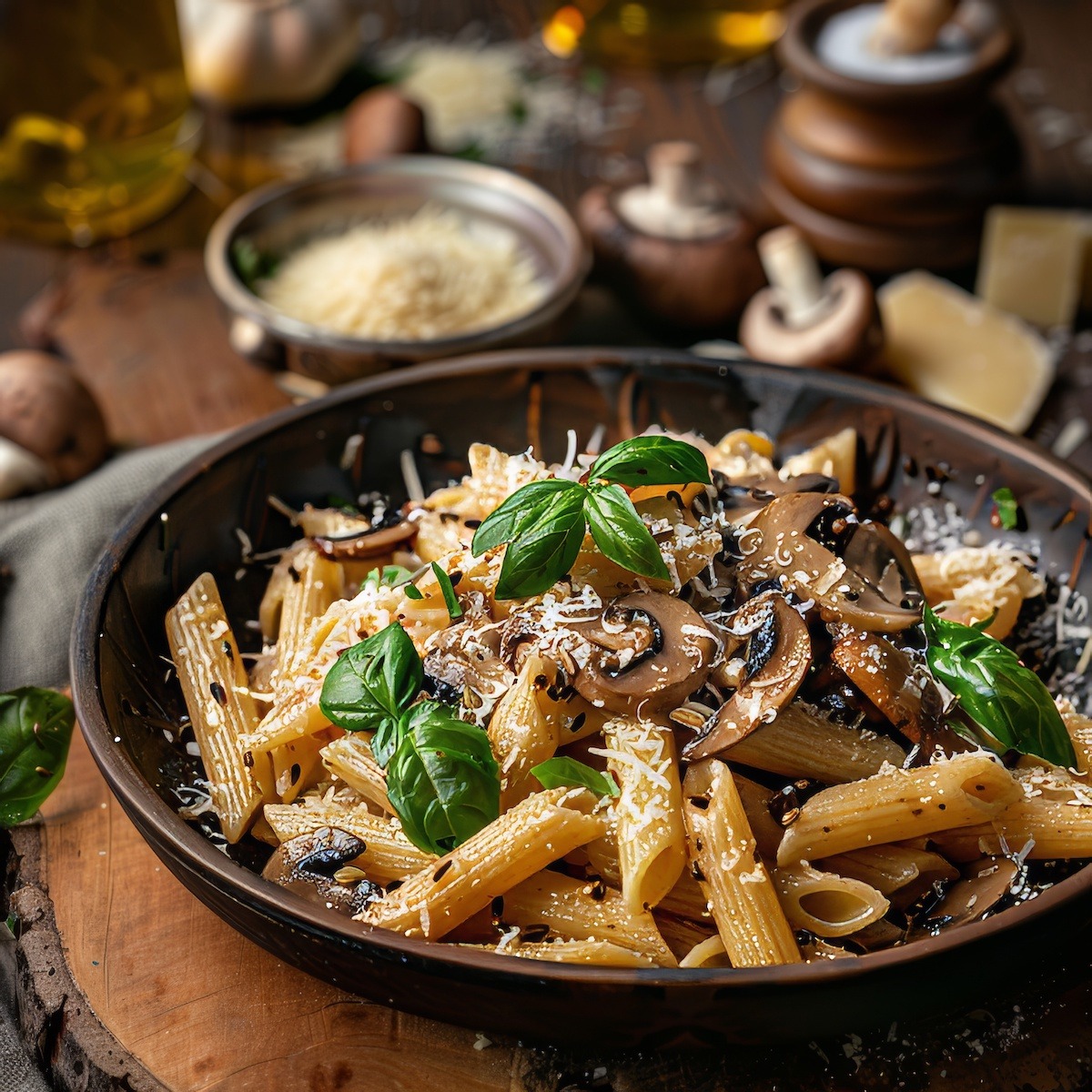 Penne Pasta with Wild Mushroom Sauce Recipe