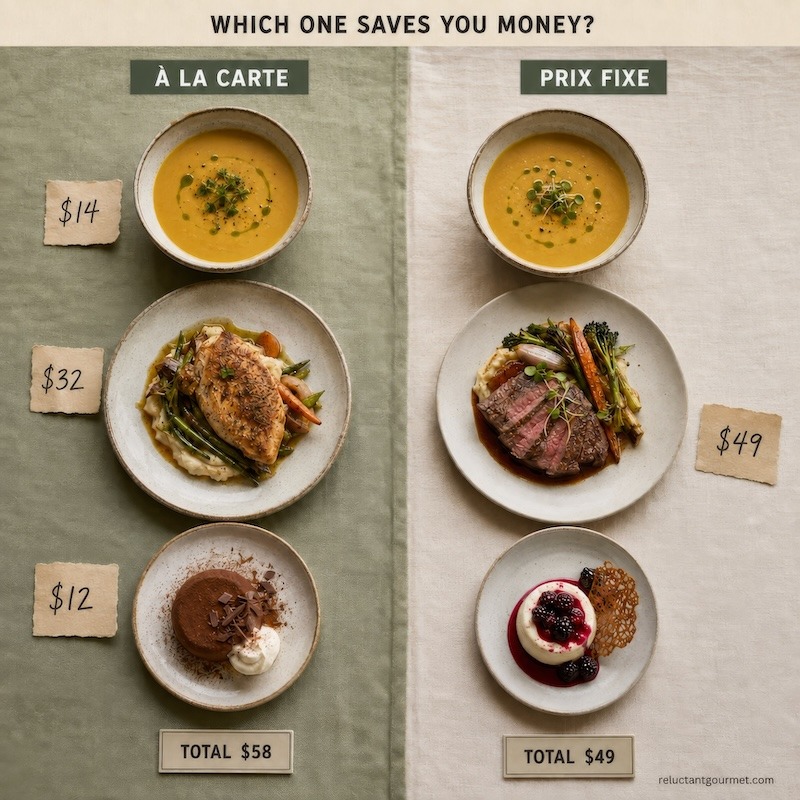 What saves you money, prix fix or a la carte