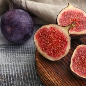 Sliced Figs on a cutting board