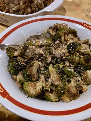 Roasted Brussel Sprouts with Mushrooms and Cream Sauce Recipe