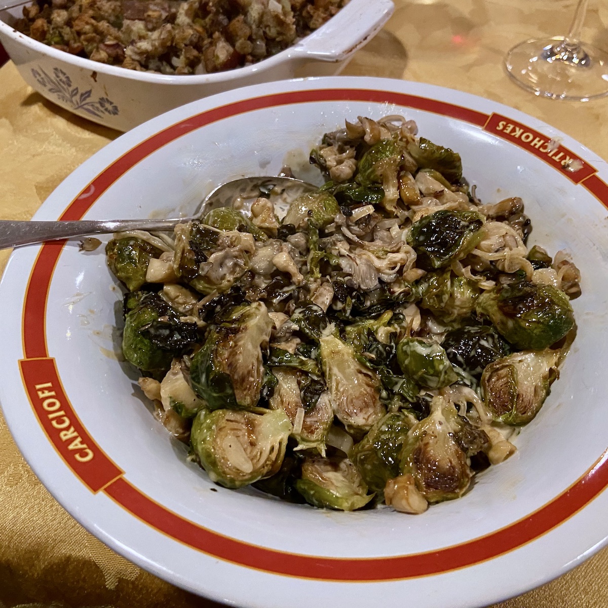 Roasted Brussel Sprouts with Mushrooms and Cream Sauce Recipe