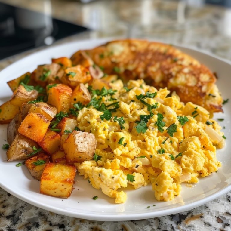 Scrambled Eggs, Quest Frito and Spanish Potatoes