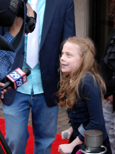 Maddie on the Red Carpet at the Philadelphia premier