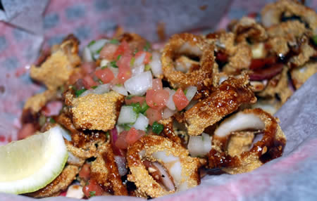 crispy calamari with chipotle bbq sauc