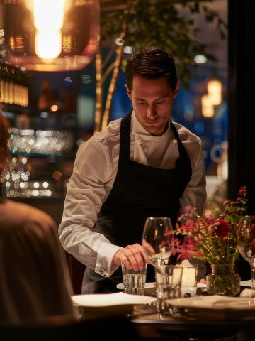 Waiter Working in Restaurant