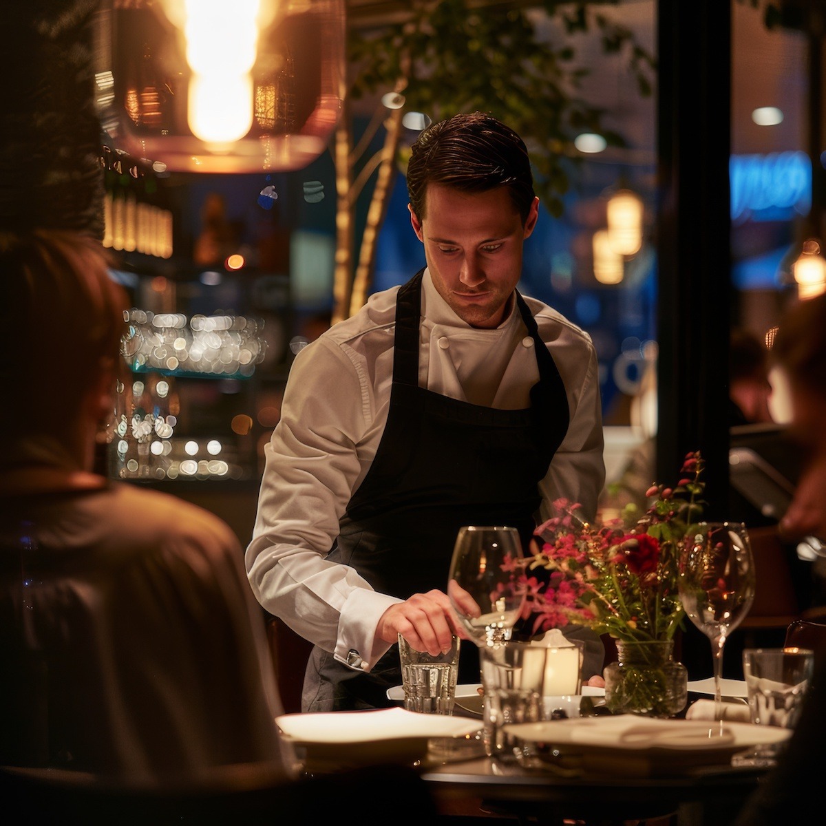 Waiter Working in Restaurant