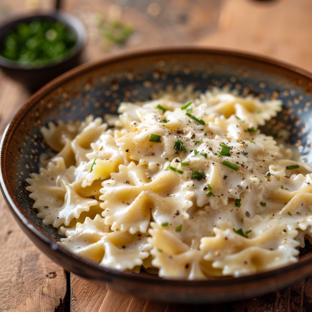 Farfalle pasta with goat cheese sauce recipe