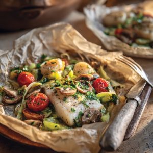 Sole Fish Cooked in Parchment