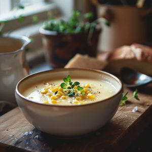 Cream of Corn Soup with Shrimp Butter Recipe