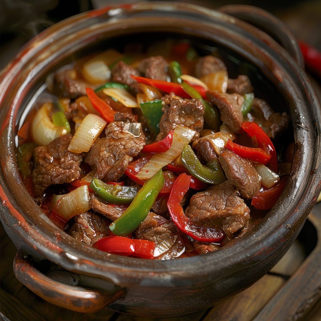 Clay Pot Beef and Peppers Recipe