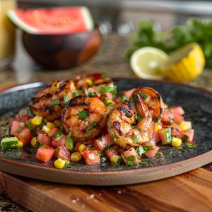 Grilled Shrimp with Watermelon Salsa Recipe