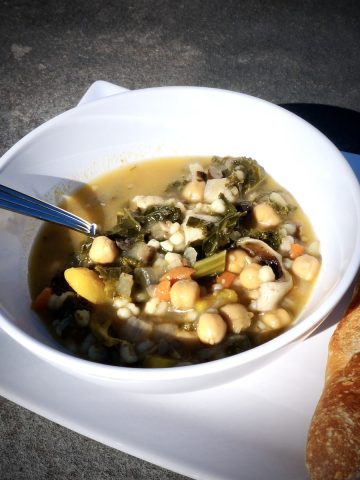 Mushroom Barley Kale Minestrone Soup Recipe