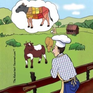 Cooking Cartoon about Gazing at Cows on the Farm