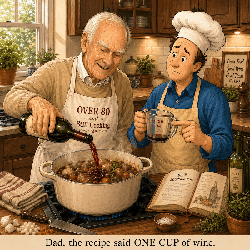 Cooking Cartoon about Cooking with my Dad