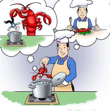 Cooking Cartoon - A lobsters point of view