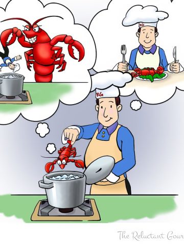 Cooking Cartoon - A lobsters point of view