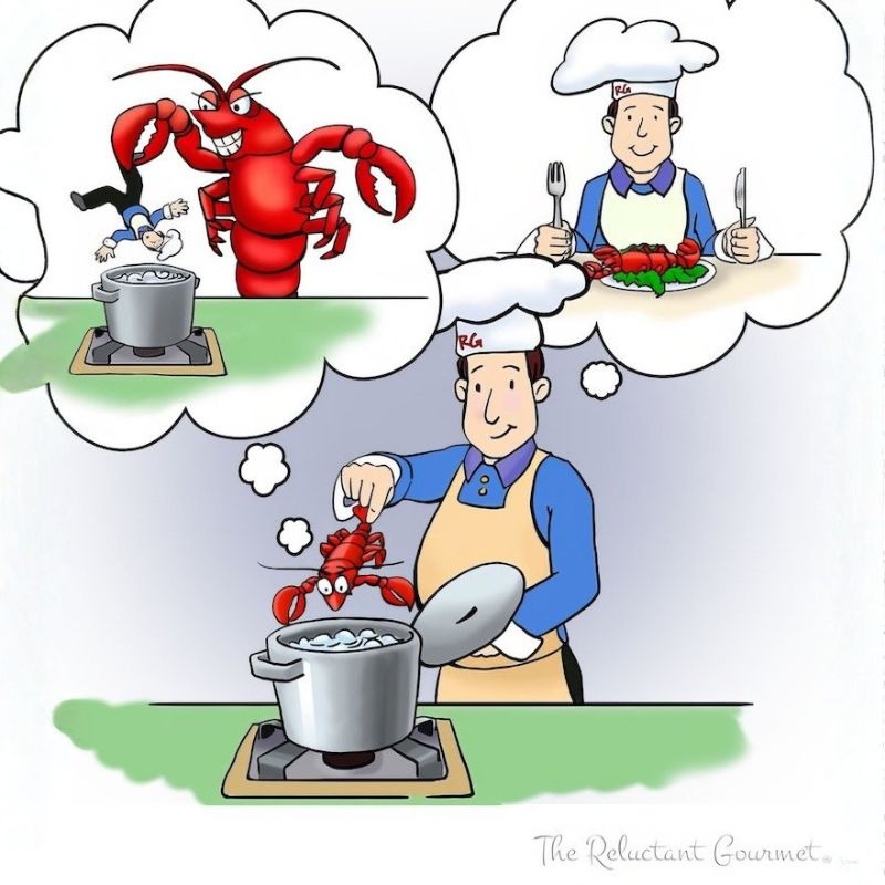 Cooking Cartoon - A lobsters point of view