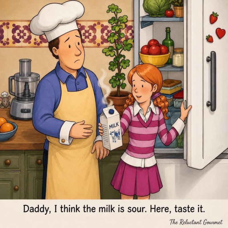 Cooking Cartoon about Sour Milk