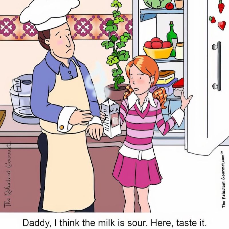 Cooking Cartoon about Sour Milk