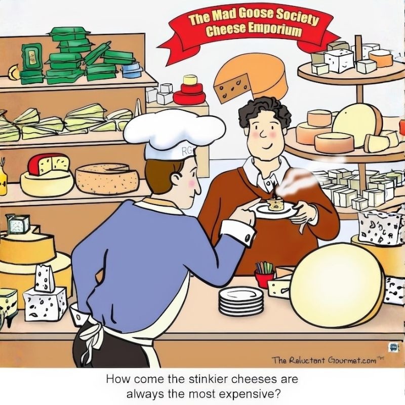 Cooking Cartoon about Stinky Cheese
