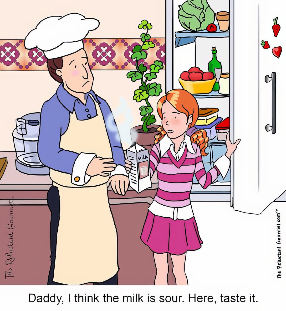 Cooking Cartoon about Sour Milk