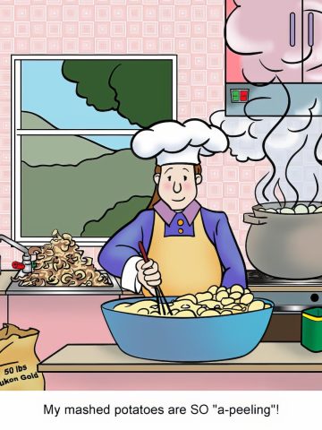 Cooking Cartoon about Cooking Mashed Potatoes