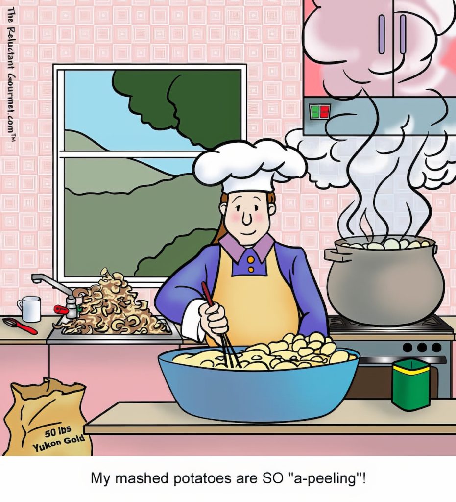 Cooking Cartoon about Cooking Mashed Potatoes