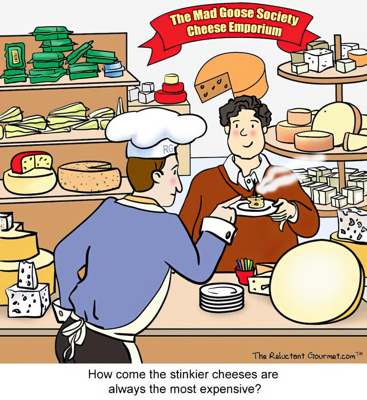 Cooking Cartoon about Stinky Cheese