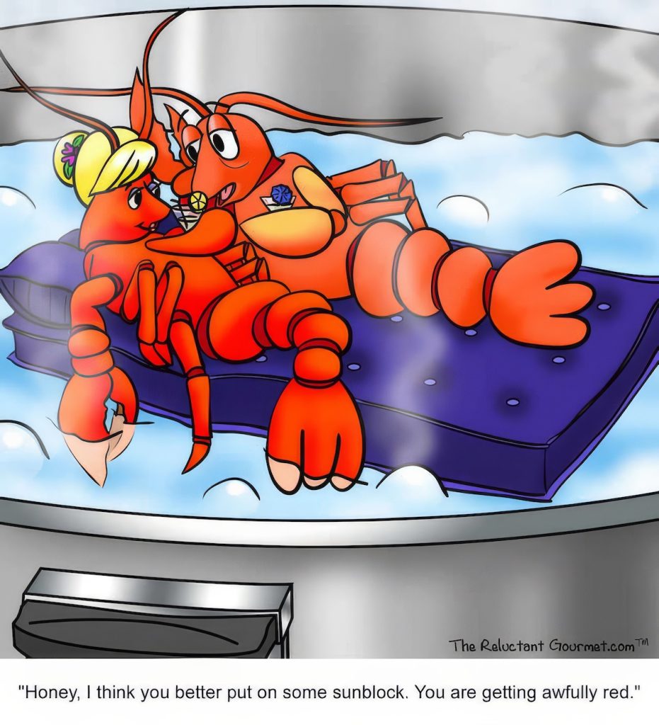 Cooking Cartoon With Red Lobsters