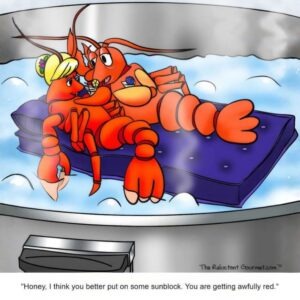 Cooking Cartoon With Red Lobsters