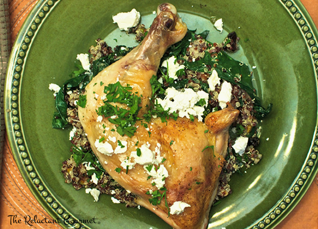 Roast Chicken Thighs and Legs over Quinoa