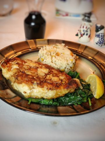 Pan Roasted Chicken with Sauteed Spinach