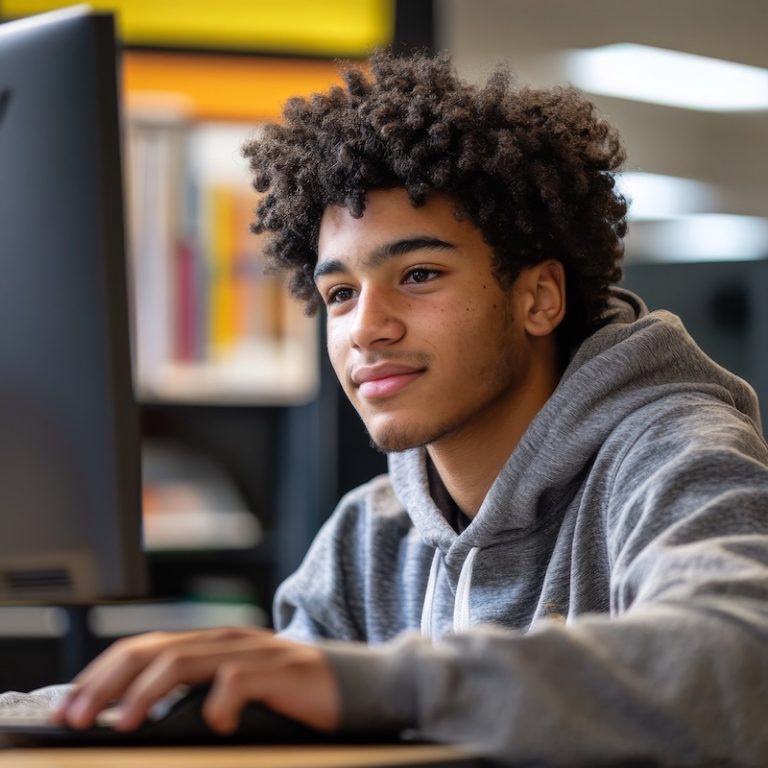 Highschool Student Doing Homework