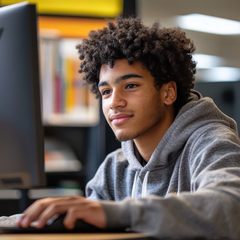 Highschool Student Doing Homework