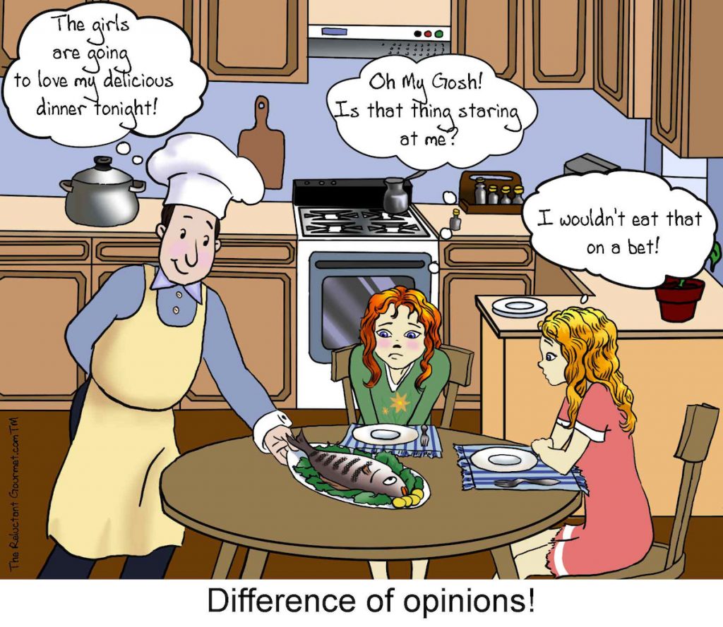 Difference of Opinions Cooking Cartoon