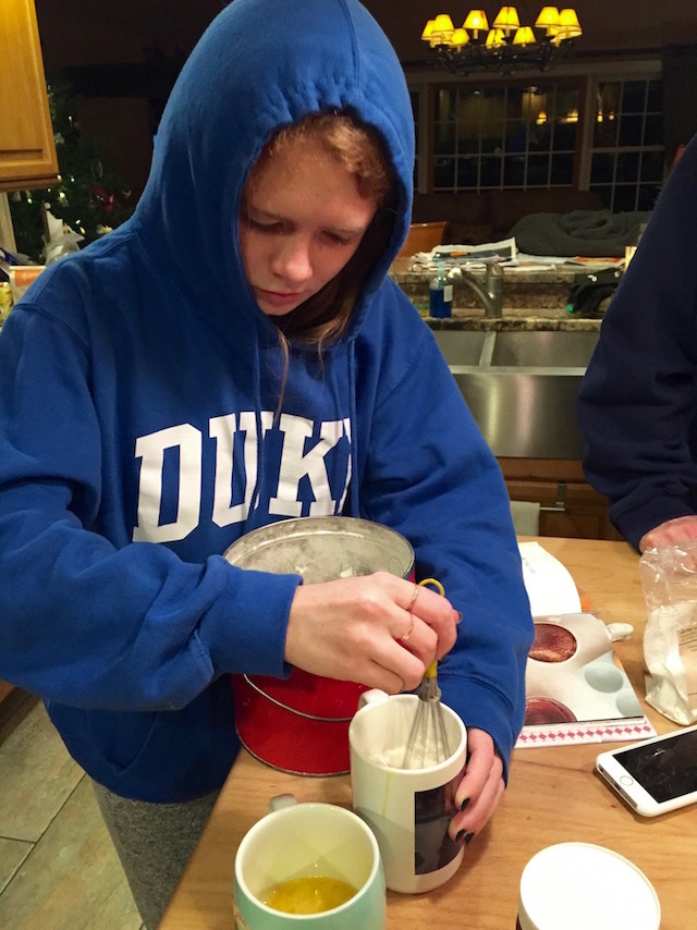 Daughter Making Cake in a Cup