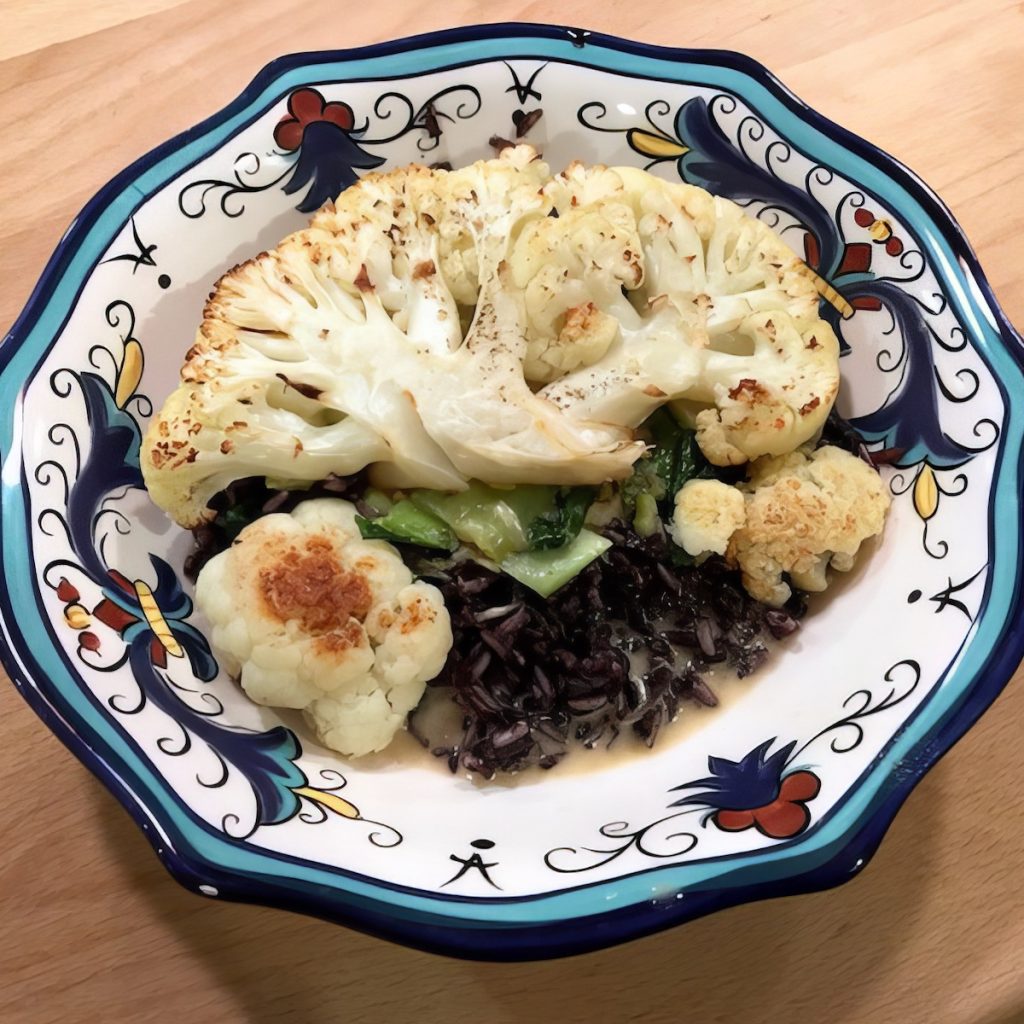 Cauliflower Steaks with Curried Bok Choy Recipe