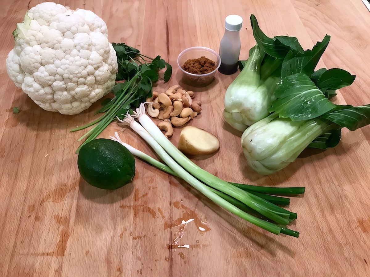 Cauliflower Steaks and Curried Bok Choy